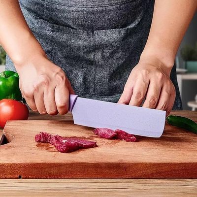 Kit Facas Gourmet 6 Peças Coloridas – Aço Inox Com Tesoura E Descascador