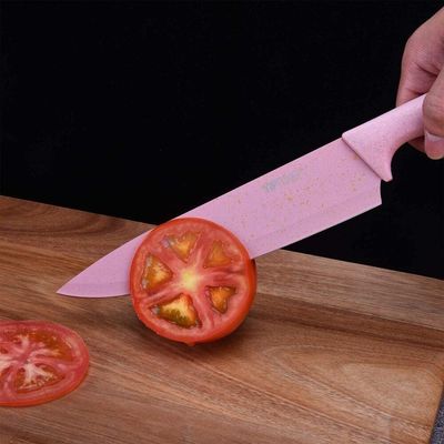 Kit Facas Gourmet 6 Peças Coloridas – Aço Inox Com Tesoura E Descascador