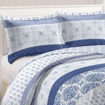 Kit Cobre Leito Colcha Mix King Estampado Dupla Face Floral 3 Peças - Suelen