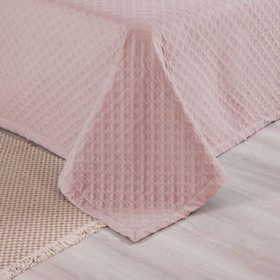 Kit Cobre Leito Colcha Casa Scarpa Atualle Casal Padrão Dupla Face Microfibra 3 Peças - Rosê