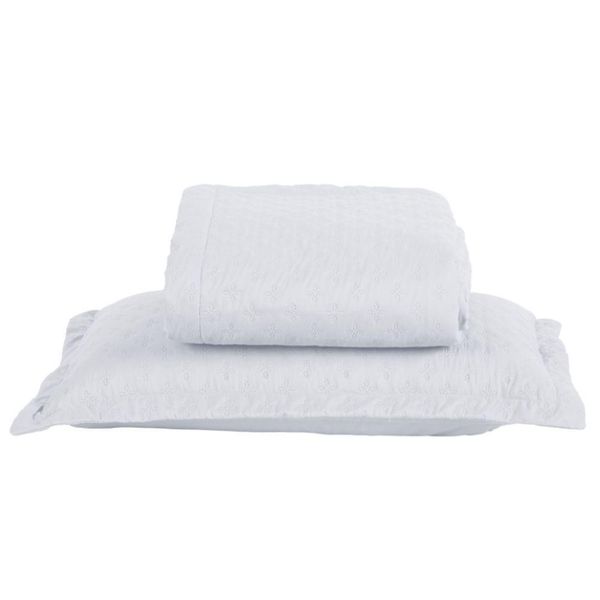 Kit Cobre Leito Colcha Casa Scarpa Atualle Solteiro Dupla Face Microfibra 2 Peças - Branco