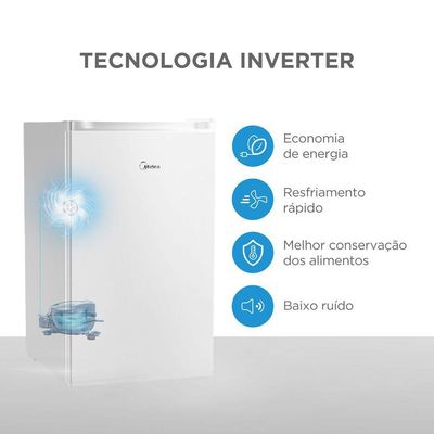 Frigobar Branco 124L Inverter Bivolt Midea MDRD181FGD013 Bivolt