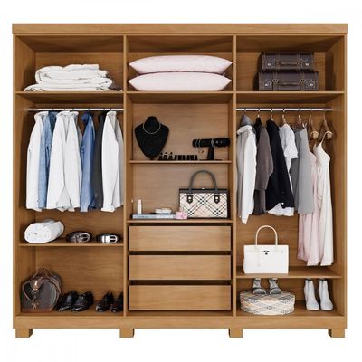 Guarda-roupa 6 Portas Millano Cinamomo Off White Ripado