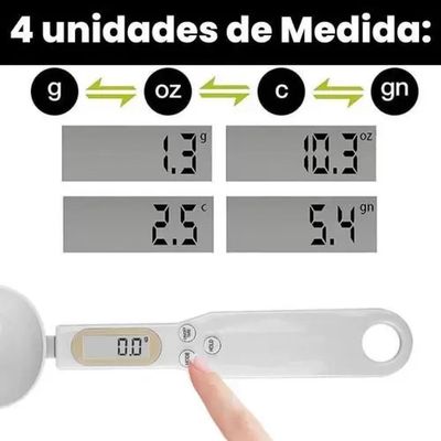 Colher Balança Digital De Precisão 500g Com Display Lcd – Dosador Eletrônico Para Alimentos E Grãos