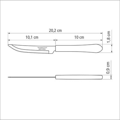 Faca Para Churrasco Tramontina Inox Leme Vermelho 4