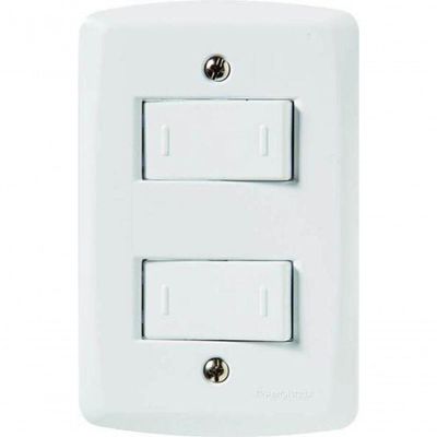 Conjunto 4x2 Com 2 Interruptores Paralelos 10 A 250 V Tramontina Lux2 Branco