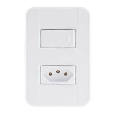 Conjunto 4x2 1 Interruptor Simples 10 A 250 V 1 Tomada 2p+t 20 A 250 V Tramontina