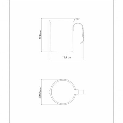 Jarra Tramontina Buena Para água Em Aço Inox Com Tampa 12cm 2,1 Litros
