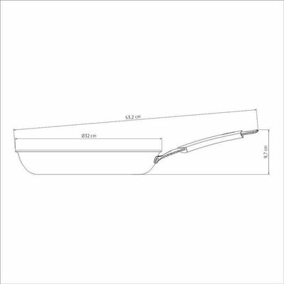 Frigideira Tramontina Romagna Aço Inox E Alumínio 30cm Com Revestimento Cerâmico Marfim