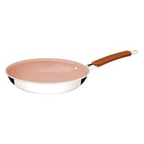 Frigideira Tramontina Romagna Aço Inox E Alumínio 30cm Com Revestimento Cerâmico Marfim