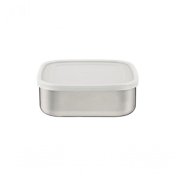 Pote Tramontina Freezinox Em Inox Quadrado Com Tampa Plástica 2,1 Litros