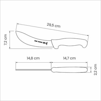 Faca Para Tirar Couro E Sangria Tramontina Com Lâmina Em Aço Inox E Cabo Em Polipropileno Branco 6"