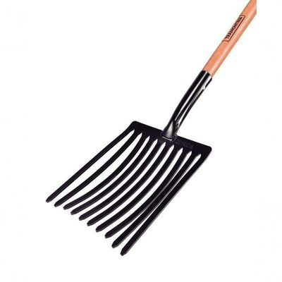 Forcado Para Cascalho Tramontina 10 Dentes Com Cabo De Madeira 71cm