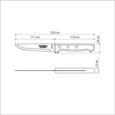 Faca De Churrasco Jumbo Tramontina 5 Polywood Castanho