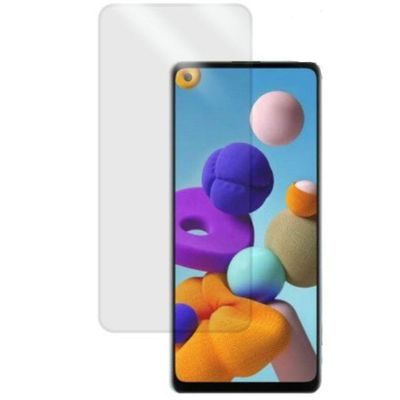 Película Hidrogel + Adesivo Fibra De Carbono Para Samsung Galaxy A21s - Transparente