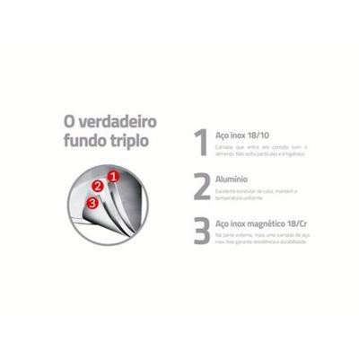 Fervedor Tramontina Solar 14cm Em Aço Inox Com Fundo Triplo 2 Litros