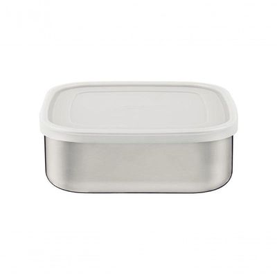 Pote Tramontina Freezinox Em Inox Quadrado Com Tampa Plástica 3,6 Litros
