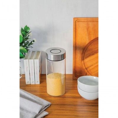 Pote De Vidro Tramontina Purezza Com Tampa De Aço Inox 10cm 1,4 Litros