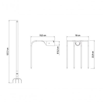 Forcado Curvo De Arame Tramontina 4 Dentes Com Cabo De Madeira 120cm
