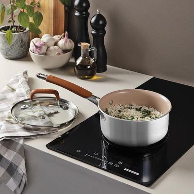 Panela Tramontina Romagna Aço Inox E Alumínio 16cm Com Revestimento Cerâmico Marfim