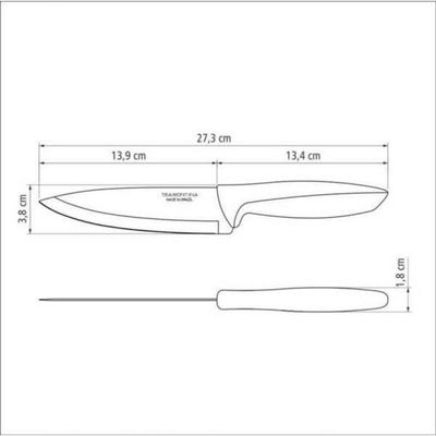 Faca Chef Tramontina Plenus 6" Aço Inox Cabo Off White