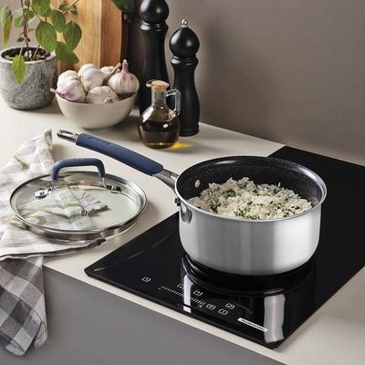 Panela Tramontina Romagna Aço Inox E Alumínio 18cm Com Revestimento Cerâmico Black Stone