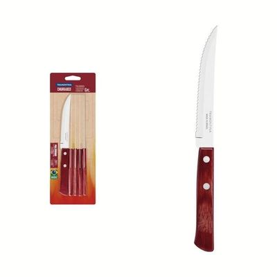 Conjunto De Facas Para Churrasco Tramontina Polywood Vermelhor 6 Peças