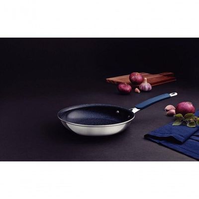 Frigideira Tramontina Romagna Aço Inox E Alumínio 20cm Com Revestimento Cerâmico Black Stone