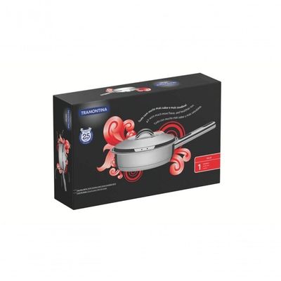 Frigideira Tramontina Solar 24cm Em Aço Inox