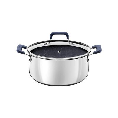 Caçarola Tramontina Romagna Aço Inox E Alumínio 20cm Com Revestimento Cerâmico Black Stone
