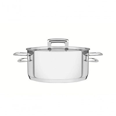 Caçarola Rasa Tramontina Brava 24cm Em Aço Inox