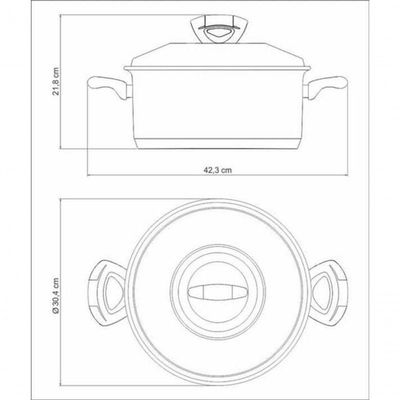 Caçarola Funda Tramontina Solar Baquelite Aço Inox 28cm