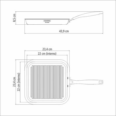 Bistequeira Tramontina Grano 24cm Em Inox E Revestimento Interno Em Antiaderente