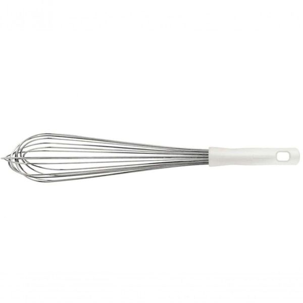 Batedor Manual Tramontina Em Aço Inox Com Cabo Em Polipropileno Branco 45 Cm