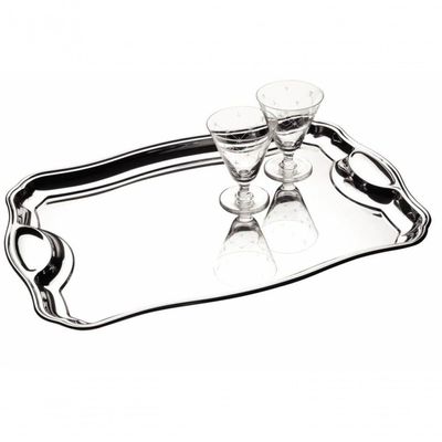 Bandeja Retangular Tramontina Classic 34 X 24cm Em Aço Inox Com Alça