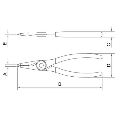 Alicate Para Anéis Interno Reto 9" Tramontina Pro