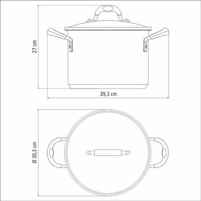 Caldeirão Tramontina Astro Silicone 28cm Em Aço Inox Com Tampa De Vidro