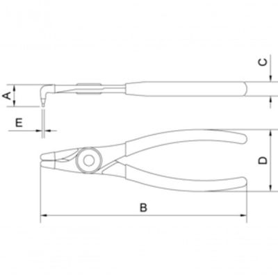 Alicate Para Anéis Interno Curvo 9" Tramontina Pro