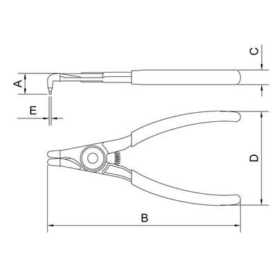 Alicate Para Anéis Externo Curvo 12" Tramontina Pro