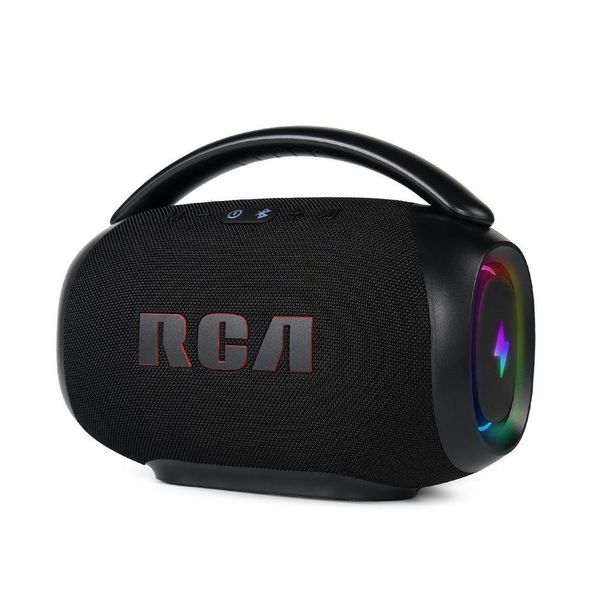 Caixa de Som Portátil RCA BT 90W IPX5 Luzes LED RGB Potente FR213 Mini