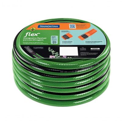 Mangueira Flex Jardim Tramontina PVC Verde Faixa Preta 4 Camadas 20m