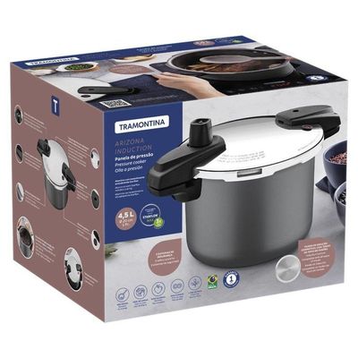 Panela Pressão Tramontina Arizona Induction Antiaderente Titânio 20cm 4,5 Litros