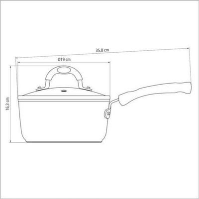 Panela Tramontina Mônaco Induction Starflon Premium Preto 18cm