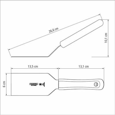 Espátula para Frituras Tramontina Profissional Aço Inox Cabo Polipropileno Branco