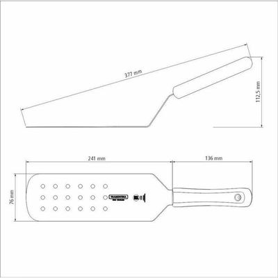 Espátula para Frituras Tramontina Profissional Aço Inox Cabo Polipropileno Branco 9x3