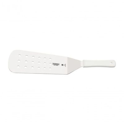 Espátula para Frituras Tramontina Profissional Aço Inox Cabo Polipropileno Branco 9x3