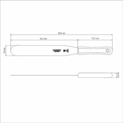 Espátula para Confeiteiro Tramontina Profissional Aço Inox Cabo Polipropileno Branco 10
