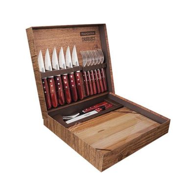 Conjunto para Churrasco Tramontina 15 Peças Polywood Vermelho