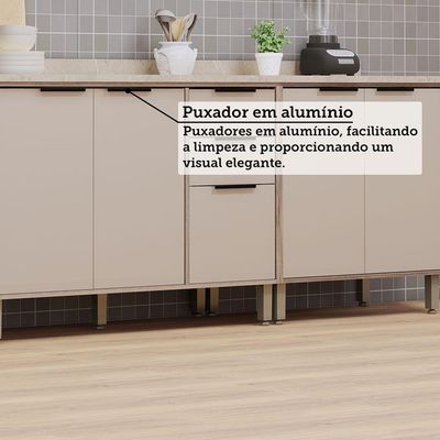 Cozinha Modulada Compacta 5 Peças Com Tampo Aspen Luciane Mó Vanilla/beige