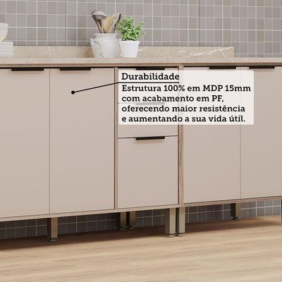 Cozinha Modulada Compacta 5 Peças Com Tampo Aspen Luciane Mó Vanilla/beige